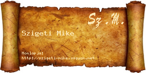 Szigeti Mike névjegykártya